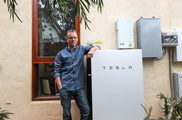 Finn Peacock and his Tesla Powerwall