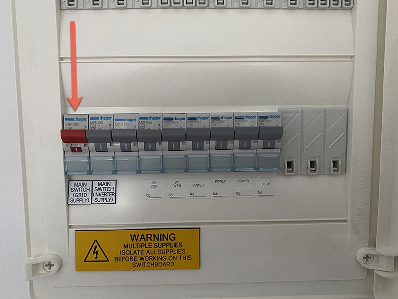 Switchboard main switch