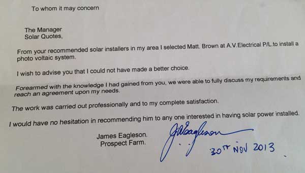 testimonial from james